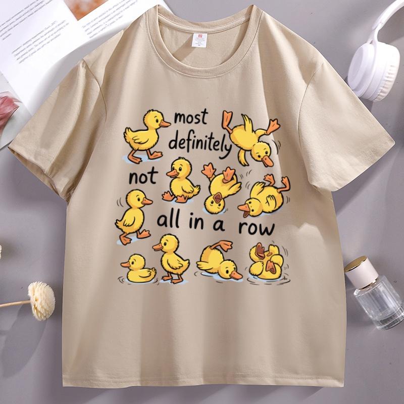 Funny Ducks Not All in A Row Graphic T Shirts Mental Health Cute Duck T Shirt Animal Trendy Short Sleeve Round Neck Tshirts Tops