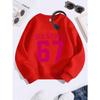 Unisex Kids Pink Crewneck Sweatshirt For 4-12 Girls Bold Magenta SIX SEVEN Large Number 67 Varsity Font Print Soft Fleece Long Sleeve Pullover