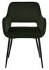 Ranja UPHOLSTERED CHAIR, olive green, METAL LEGS