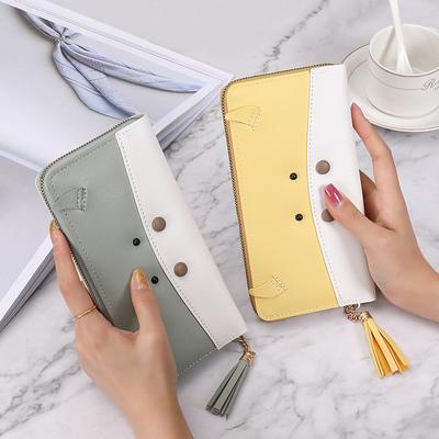 New Wallet, Women's Long Zipper, Small, Fresh and Cute, Multi-functional, Large-capacity Clutch Bag, Color Matching Wallet.