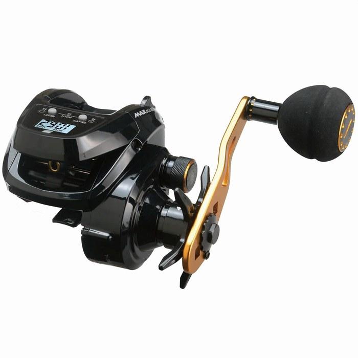AbuGarcia MAX DLC BG-L Digital Line Counter Reel – Left Handed, Deep Spool, Power Handle – Black, 3-200m, 4.8:1 Gear Ratio