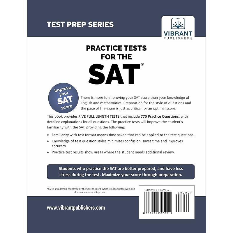 Practice Tests For The SAT (Test Prep Series)