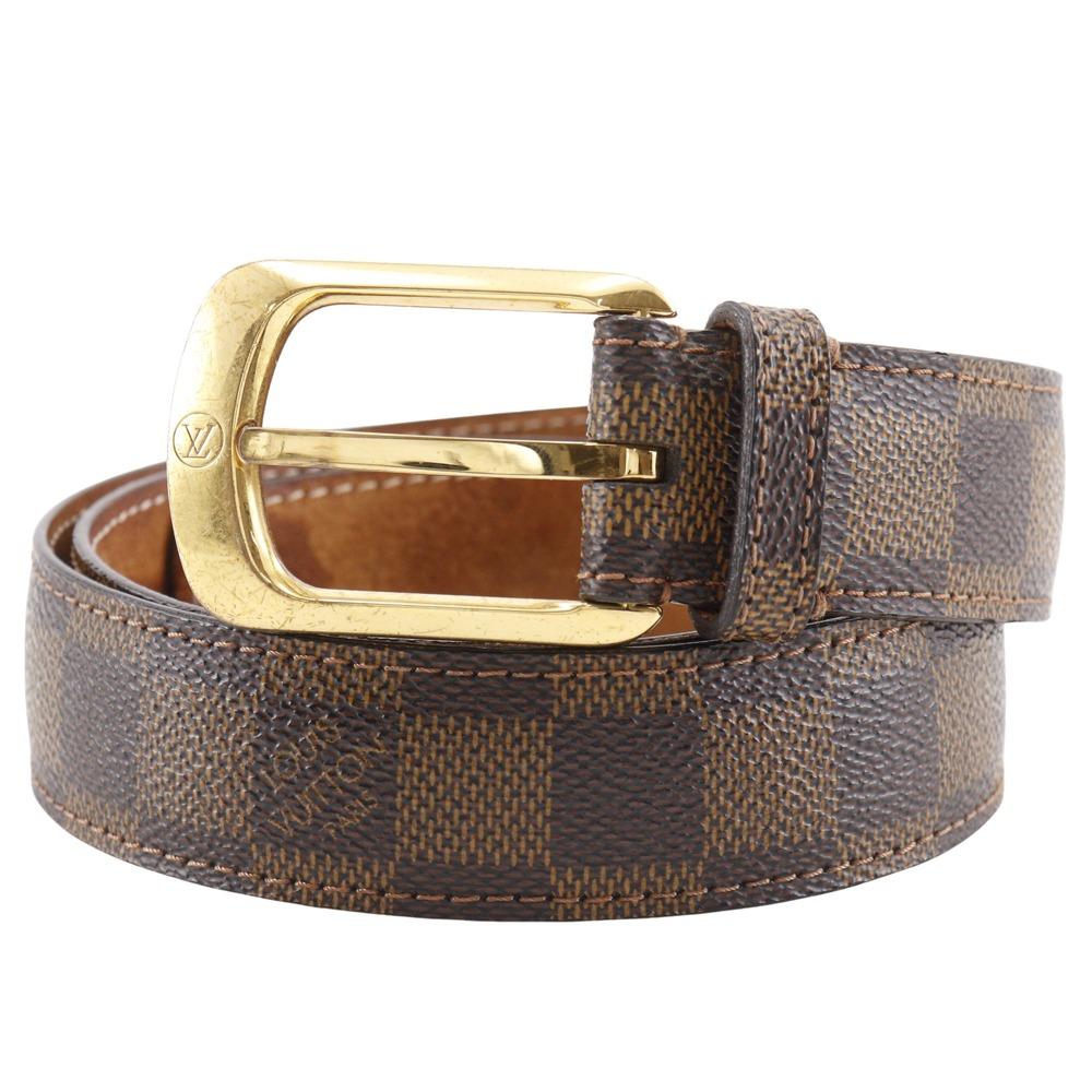 LOUIS VUITTON ceinture ellipse belt M6995 Brown Damier canvas mens Used