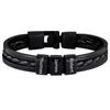 PU Leather Bracelet Personalized Engraved Wristband Bangle for Men Friend Family Father's Day Gift