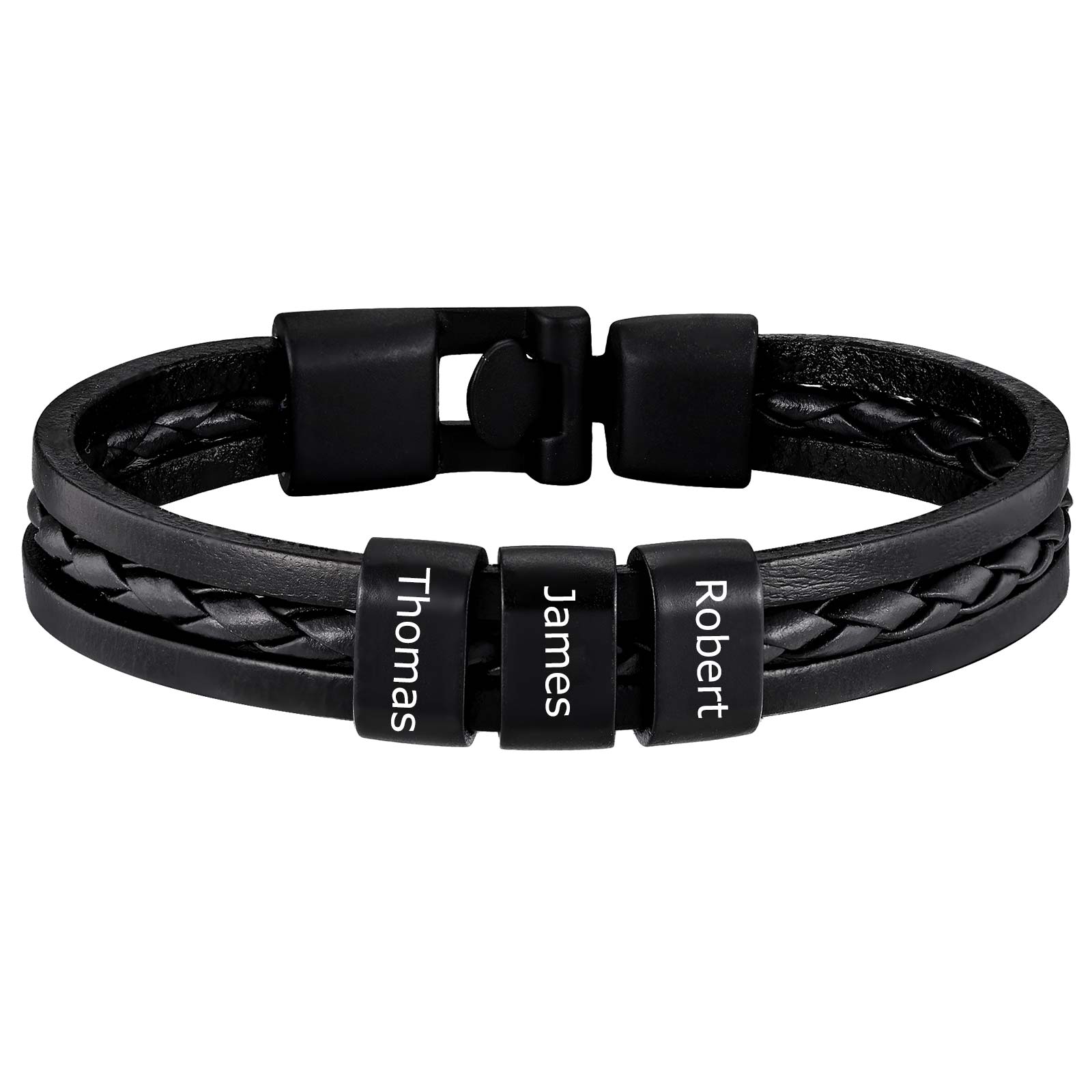 

PU Leather Bracelet Personalized Engraved Wristband Bangle for Men Friend Family Father s Day Gift