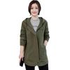 Women's Spring and Autumn Large Size Windbreaker Jacket Mid-length Hooded Jacket Casual Sports Jacket