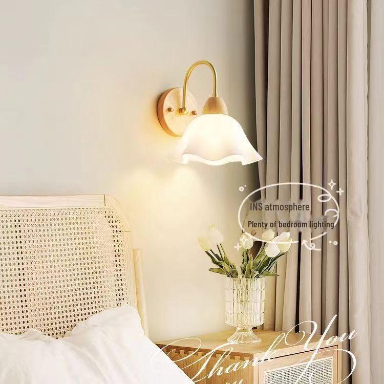 Japanese-Style Retro Log Wall Lamp for Bedroom, Living Room, or Corridor