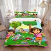 Dora'S Forest Adventure Print 3Pcs Bedding Setduvet Cover With 2 Bedropillowcase Home Birthday Gift