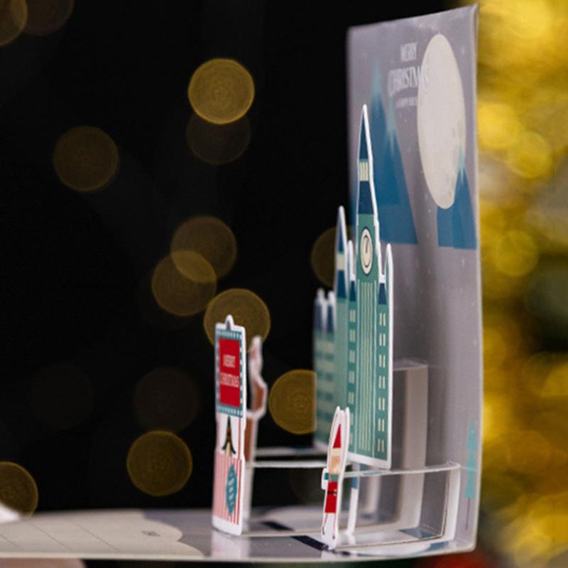Merry Christmas Greeting Card With Envelope 3D Pop UP Santa Snowman Christmas Tree Friends Family Xmas Gifts Wishes Postcard