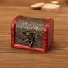 Vintage Design Jewelry Box With Mini Metal Lock Treasure Chest Trinket Box Antique Wooden Box Accessories For Storing Jewelry