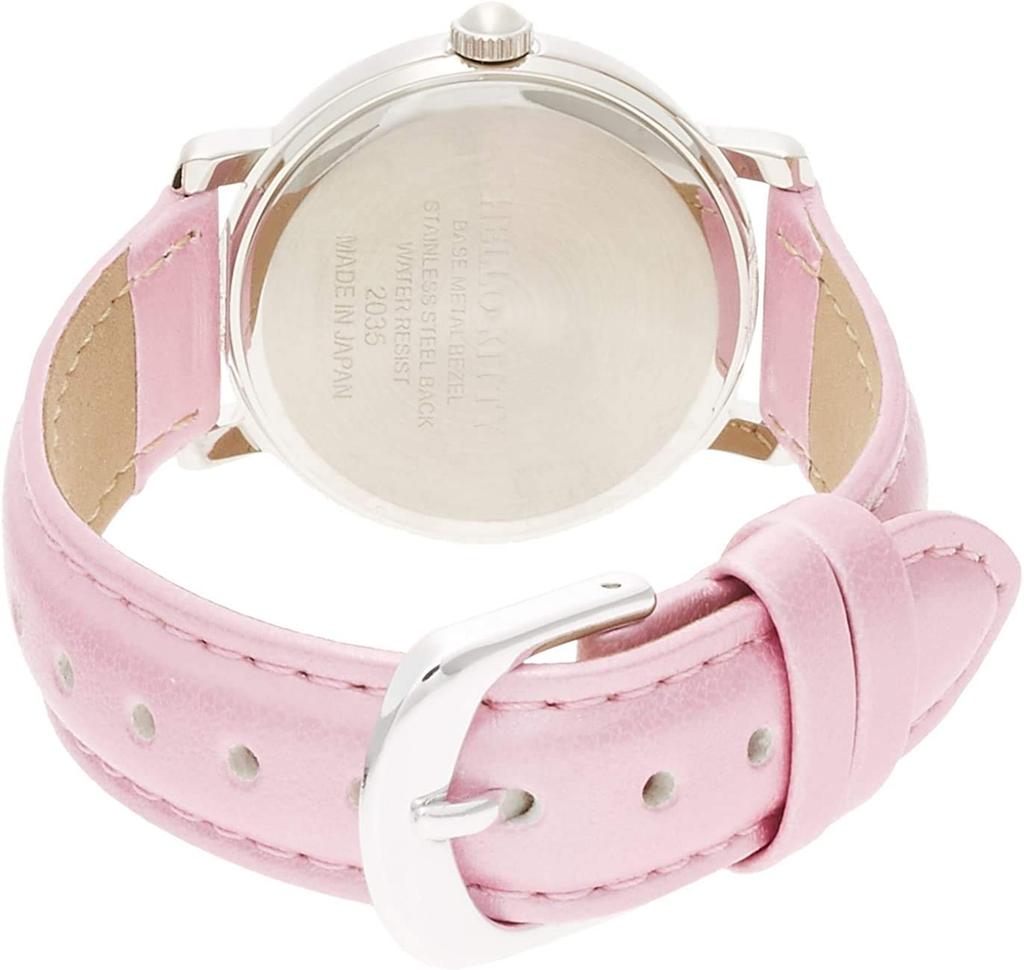 Citizen Analog Hello Kitty Waterproof Watch with Leather Made In Pink Q&Q Women's Strap, Japan, 0003N001,
