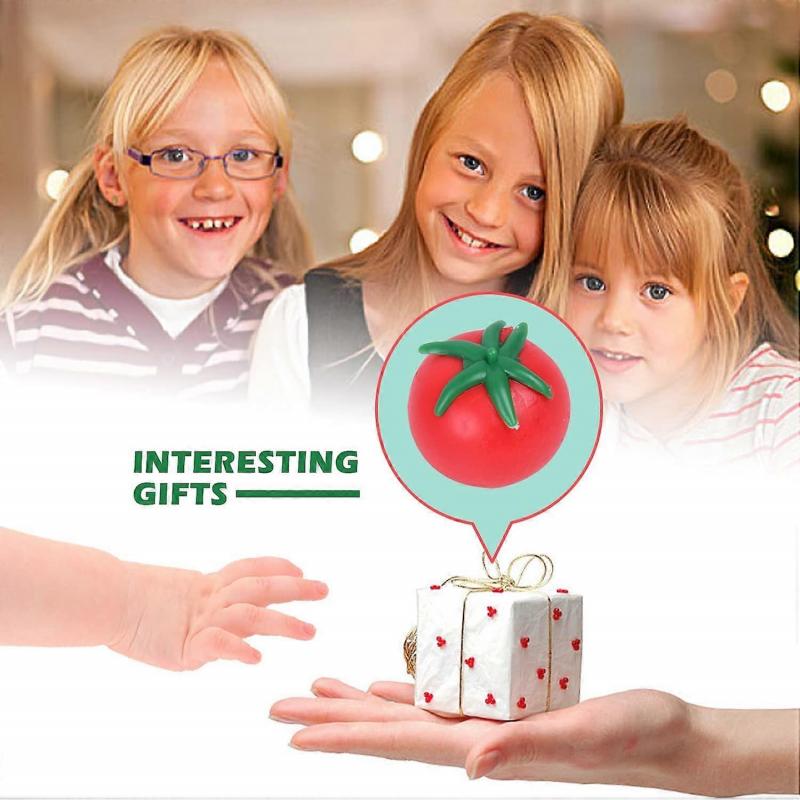 3PCS,Tomatoes Squishy Imitation Tomatoes Stress Relieve Tomato Vent Water Ball TPR Materials Most Interesting Play Tricks Relieve Pressure Soft and Co