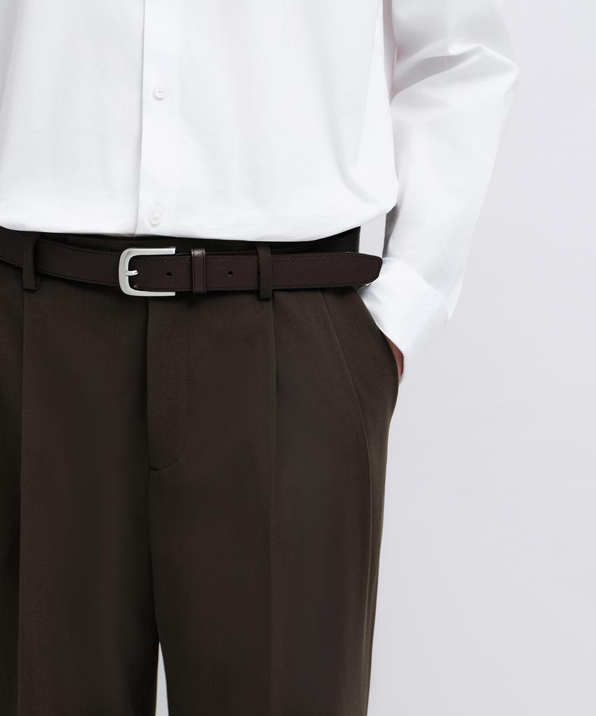 Musinsa Standard Real Wide Hidden Banding Slacks [Dark Brown]