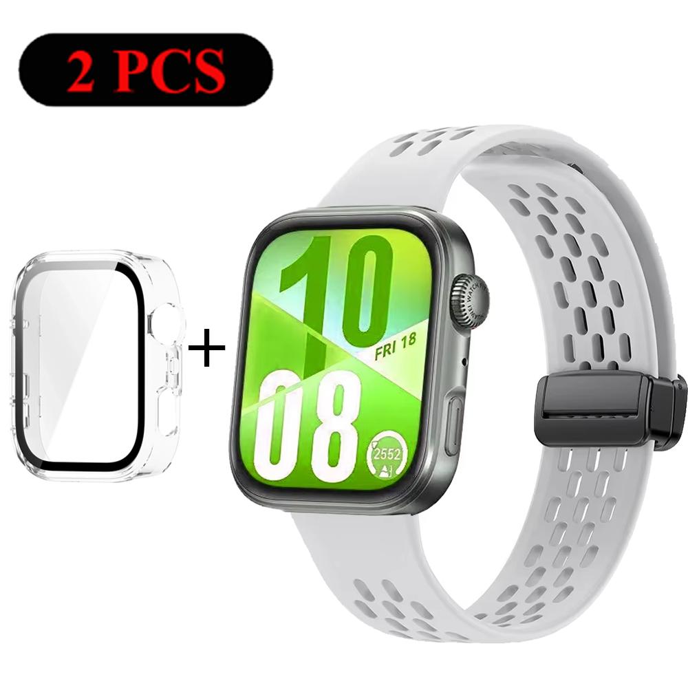 

Strap+Case Silicone Band for Huawei Watch Fit 4 Pro Fit 4 Comfortable Bracelet for Huawei Watch Fit 3 Breathable Correa PC Shell Huawei Watch Fit 4
