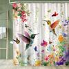 Butterfly And Floral Printed Shower Curtain Family Home Decoration Polyester Bathtub Curtain Bathroom Partition Room Curtain