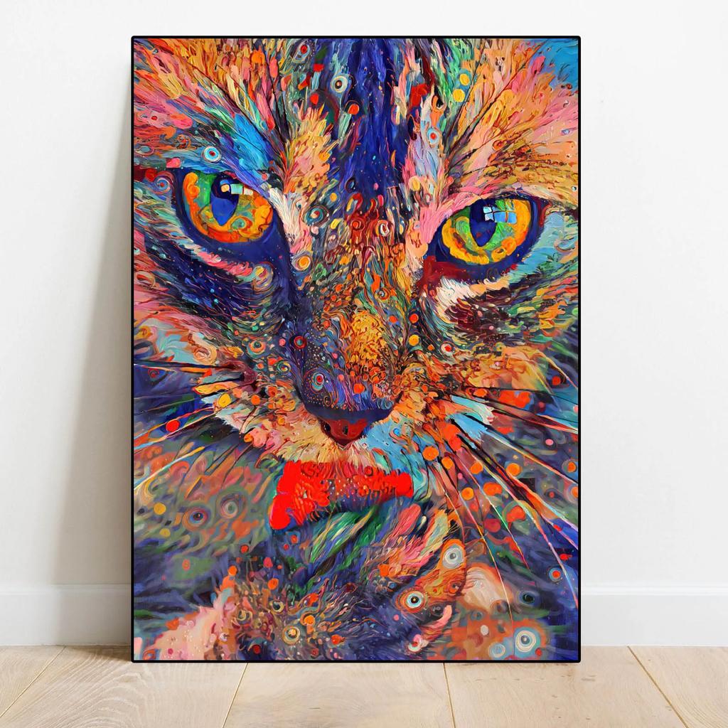 Canvas Abstract Animals Lion Tiger Cat Colour Retro Wall Decoration Pictures Living Bedroom Decor Posters