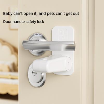 Childproof Door Lever Lock Sticky Anti-turn Handle Safety Latch Prevent Kids Pets Opening Door Household Baby Safety Gadget