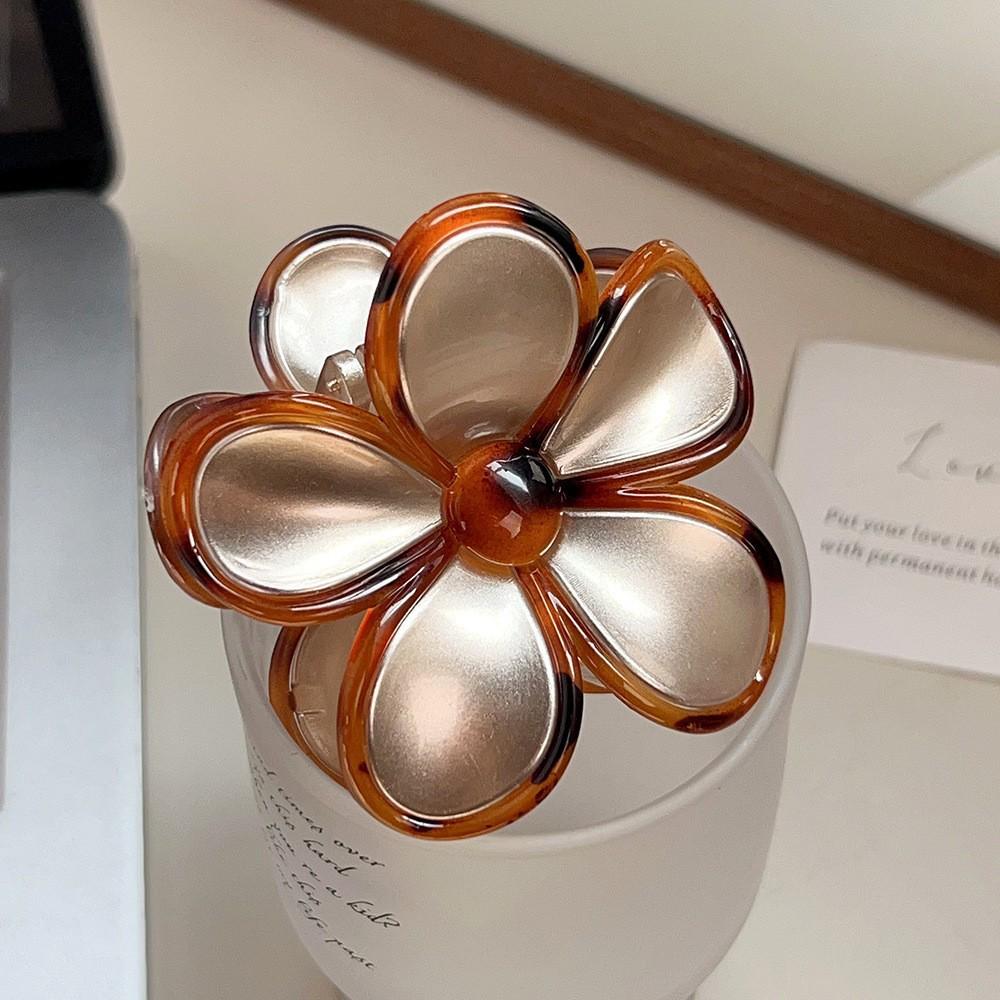 European Jelly Color Flower Claw Clip - Summer Beach Hair Accessory