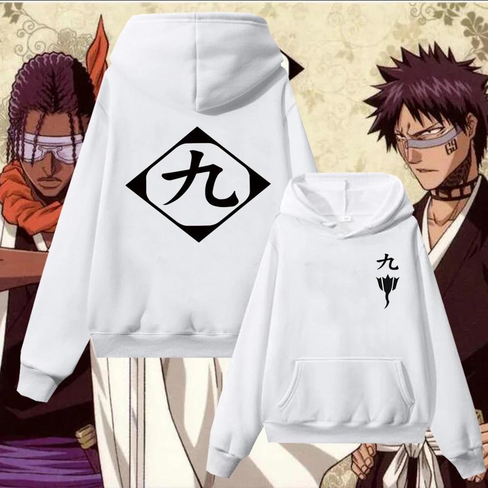 Sudadera con Capucha de Anime Harajuku Bleach Cosplay Zaraki Kenpachi Kusajishi Yachiru Sudadera de Algodón Pullover Ropa Streetwear para Hombre Mujer