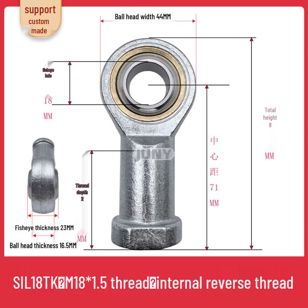 Spherical Plain Bearings: Universal Joint Ball Joint Rod End, Internal SI, External SA, Sizes 5-40