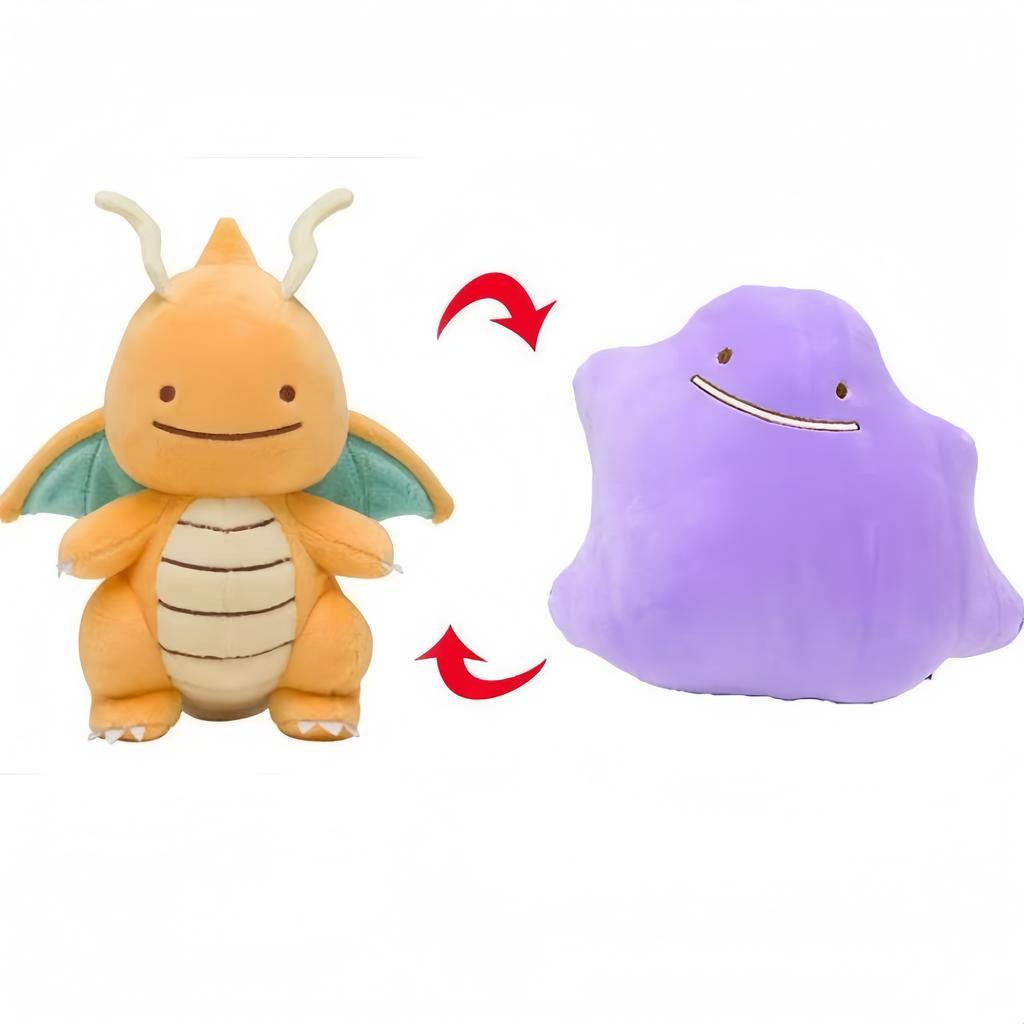 Ditto Lapras Dragonite Flip Toy Cute Mega Evolution Anime Shiny Charizard Plush Terapagos Lucario Blastoise Stuffed Doll