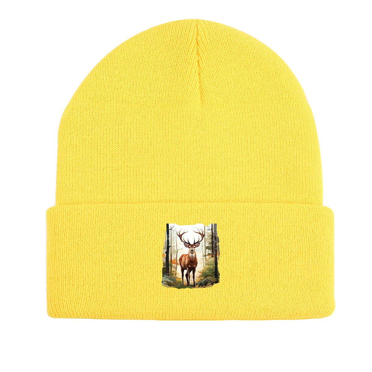 

New Goat Women‘s Hats Acrylic Daily Wear Knitted Beanies Headwear Skullies Beanies Solid Color Windproof Stretchy Lightweight as the picture жёлтый