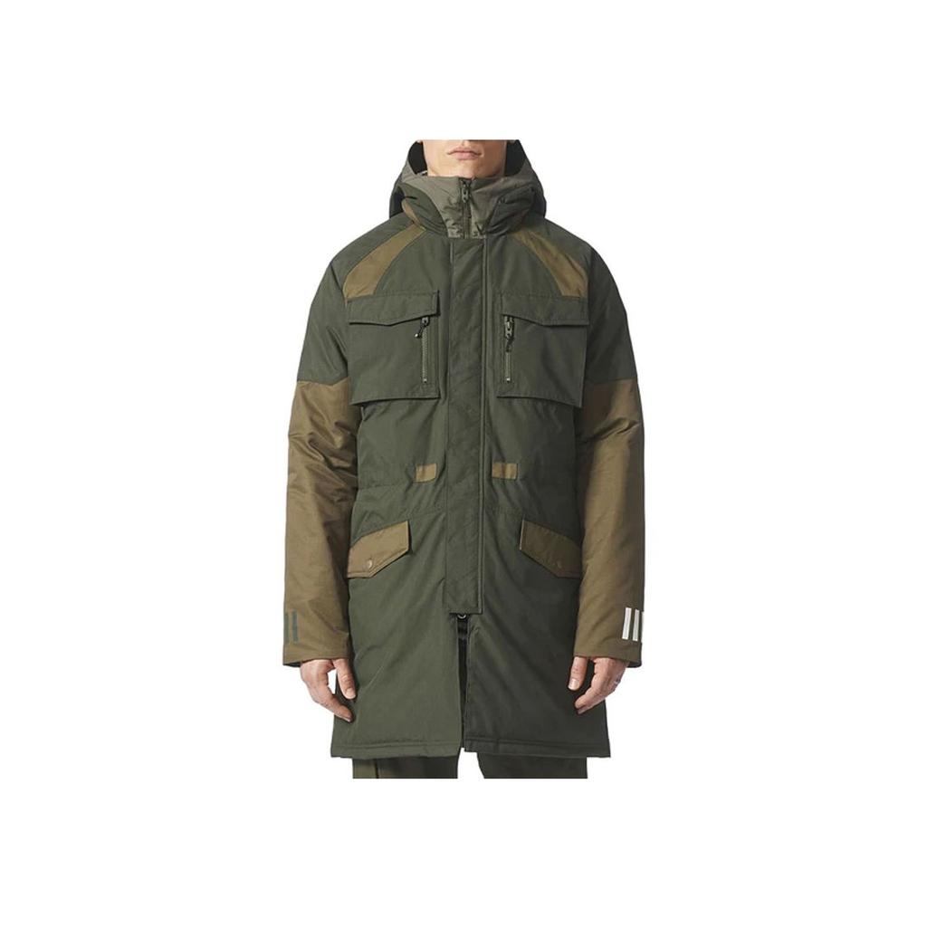 Adidas Originals Trefoil Hooded Pocket Long Sleeve Jacket Men Jackets Green BQ4068