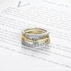 Interlocking Zircon Diamond Ring - Two-Tone Trendy Personalized Design