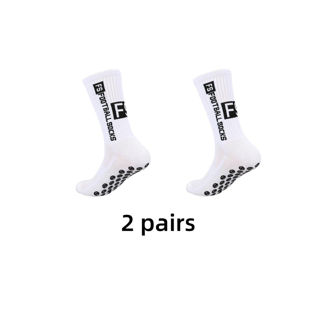 2 Pairs Non Slip Football Socks Mens Friction Gasket Tube Running Ice Snow Hiking Sports Over Knee Stockings Basketball Socks