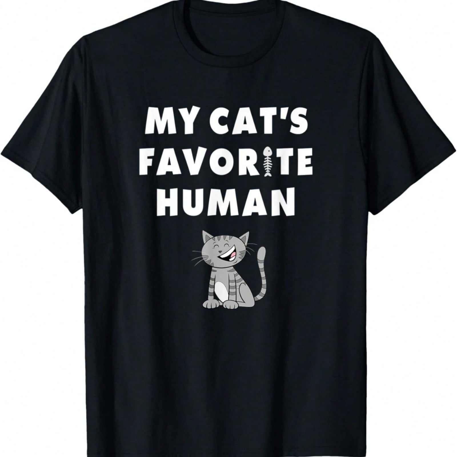 My Cat s Favorite Human Funny Grey Tabby Cat Lover Mom Dad T-Shirt S разноцветный