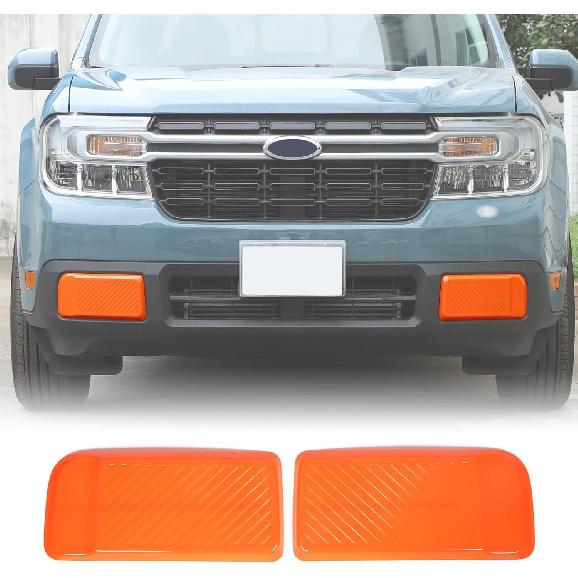 Aunginsy Car Front Bumper Protector Guard Compatible with Ford Maverick 2022 2023 2024 Pickup Truck Front Side Bumper Edge Protection Guard Car Body Orange(Front)