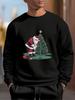 Print Casual Outdoor Long-Sleeve Round-Neck Sweatshirt for Christmas