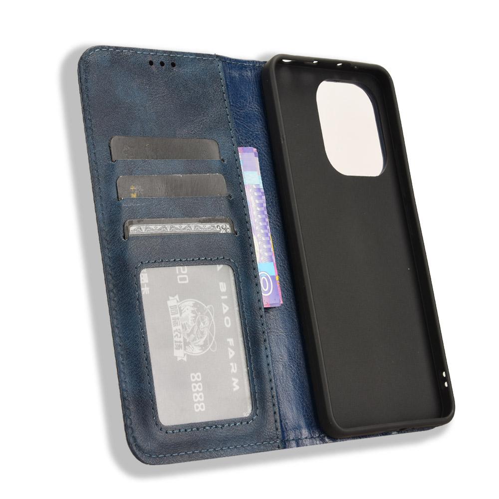 

For Xiaomi Redmi Note 13 4G Leather Case Wallet Folding Stand Retro Phone Cover Brown