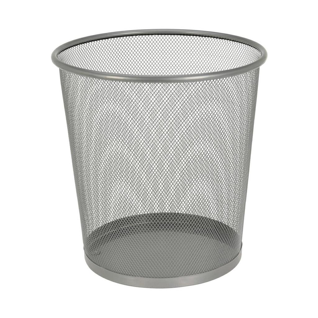 Metalowy Kosz Na Śmieci Srebrny 28 Cm
