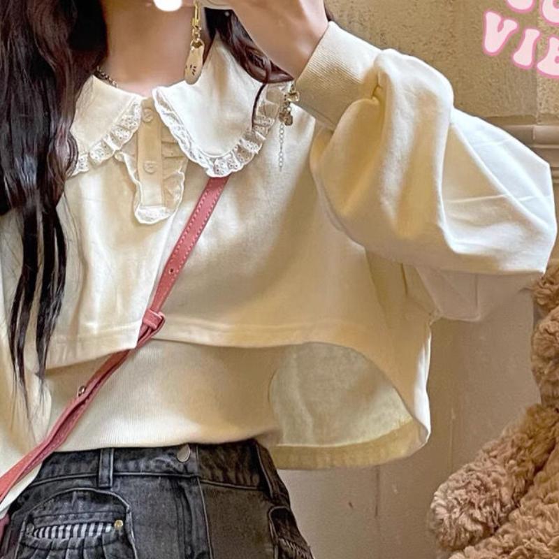 Blusas japonesas Kawaii de dos piezas para mujer, blusas bonitas