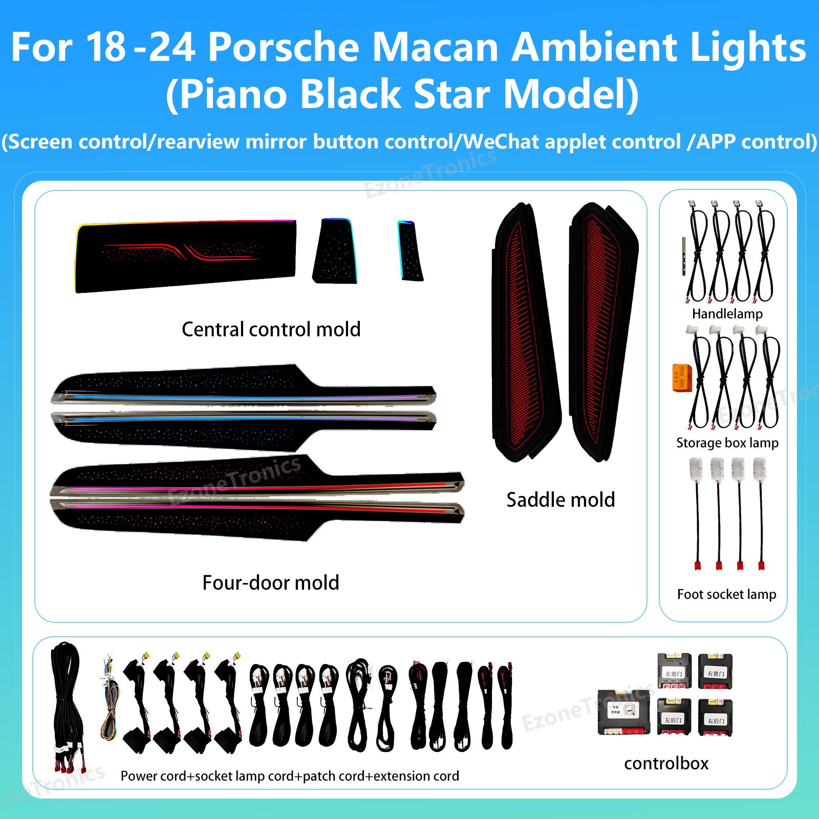 

Ezontronics LED Ambient Light For Porsche Macan 2014-2024 Atmosphere environtal Molded Trim ambilight Lighting Dynamic Magic