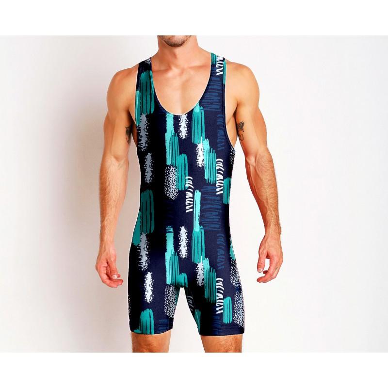 Mens Wrestling Suit One-piece Swimsuit Fitness Gym Workout Clothes Lightweight Breathable Weightlifting Training