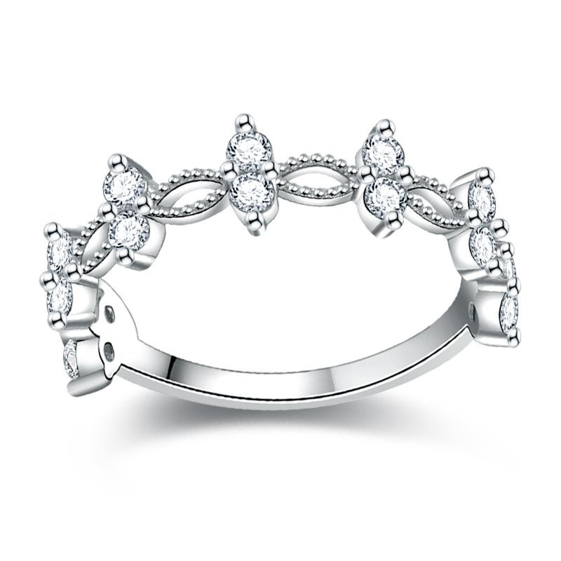 Lindon Classic Copper Alloy Zircon Ring Ladies Jewelry Wedding Promise Party Gift