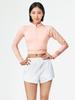 BARREL Women'S Resort Half Zip Crop Rash Guard Peach (B4Swwcr007Pch)