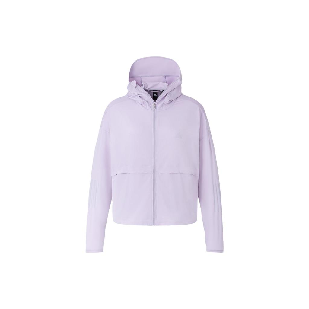 Adidas Womens Lightweight Hooded UV Protection Jacket With Logo Women Jackets Lavender-Ice IW9433