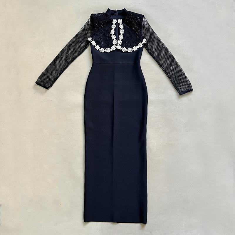 European-American Rhinestone Patchwork Luxury Party Dress