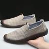 Scarpe Singole da Uomo con Tendini di Mucca e Suole Morbide, Scarpe da Uomo Anziano, Scarpe Casual Traspiranti in Tela, Scarpe di Lino, Scarpe Basse a Fagiolo