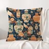 Classic Pattern Cushion Cover Natural Linen Organic Fabric Double-Sided Printing Sofa Home Decor Gift Pillow Cover