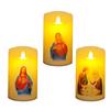 Yousheng LED Christmas Candle Lights Flameless Flickering Prayer Lamp Religious Figure Design Lights for Home Altar Church Decor
