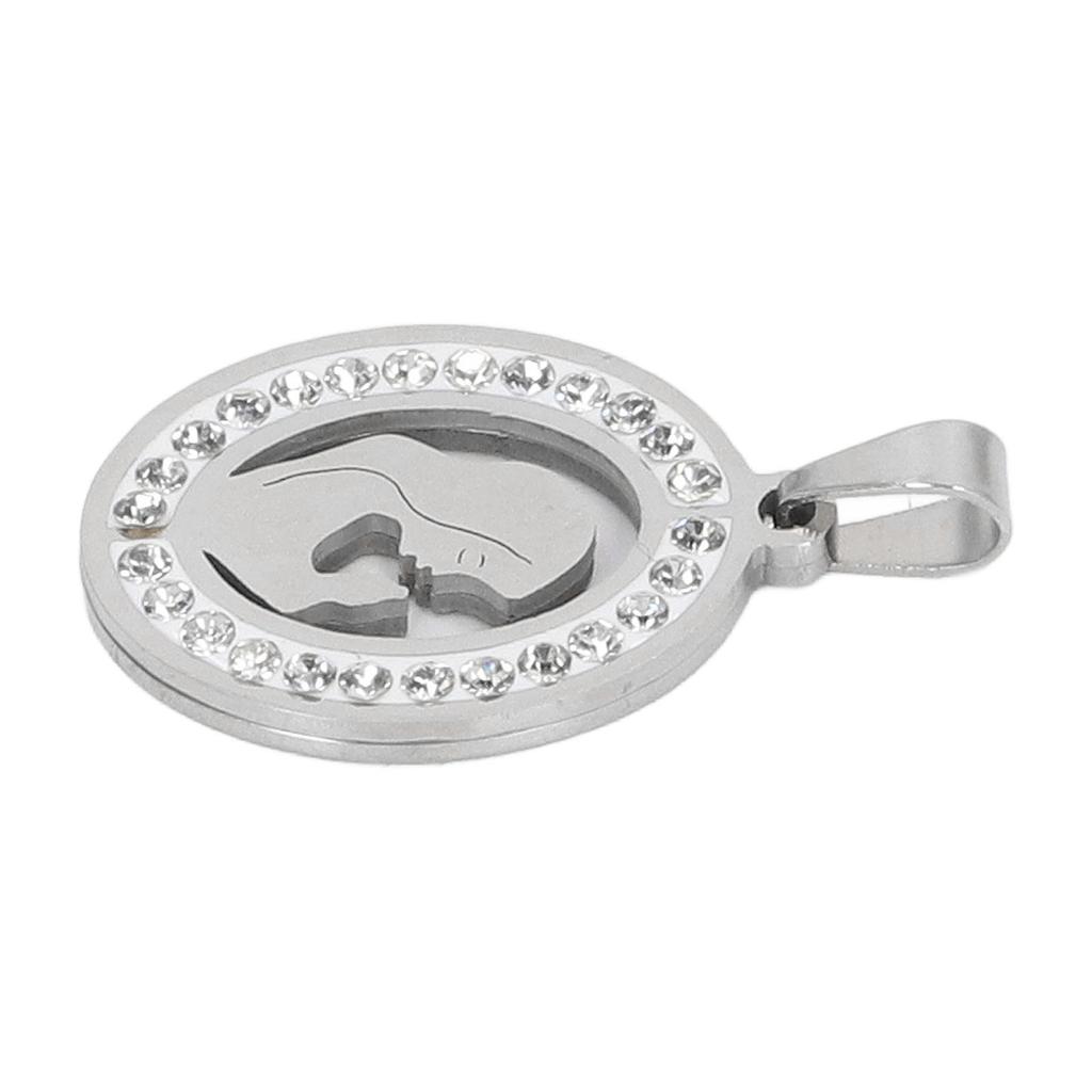 Virgin Mary Pendant Exquisite Carving   Steel Virgin Mary Jewelry for Men Women Daily Wear