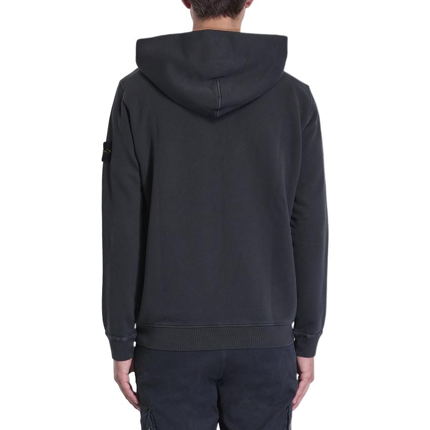 Stone Island FW24 Organic Cotton Washed Distressed Zip-Up Hooded Jacket Men jackets Charcoal 811563341-V0162