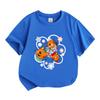 Kids Boys Girls 100% Cotton Short Sleeve Crew Neck T-Shirt, Cute Orange Cartoon Kitten Family Pattern Casual Soft Breathable Tees for Toddler Children