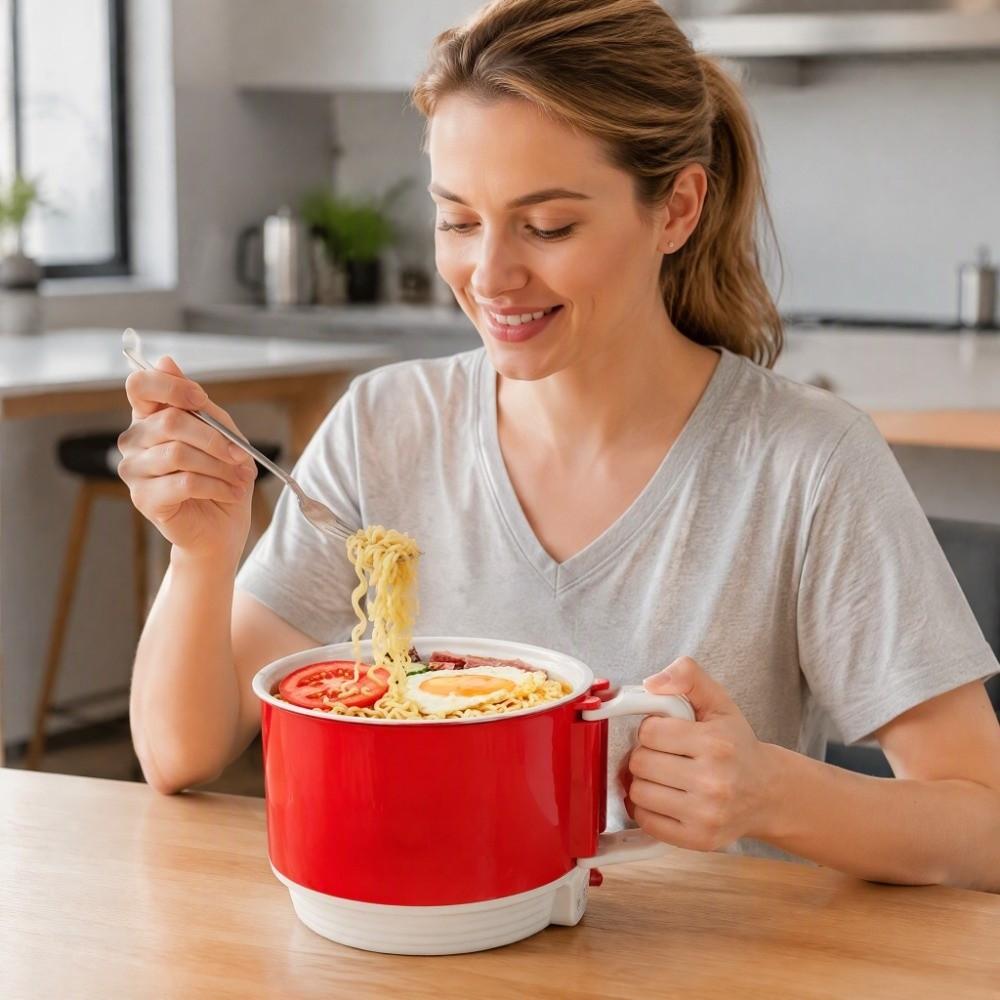Foldable Handle Electric Cooking Pot Quick Heating Instant Noodle Bowl Home Kitchen