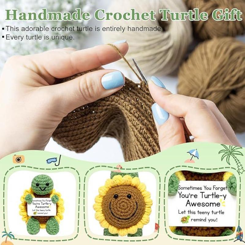 Positive Schildkröte mit Sonnenblumen-Design - Lustige inspirierende Schildkrötenfigur, Kreatives Geschenk für Schreibtischdekoration zu Hause & Aufmunterung