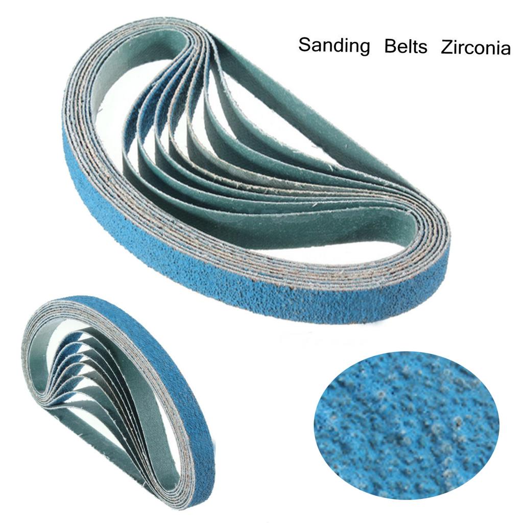 10x 40/60/80 Grit 1/2''x18'' Zirconia Sanding Belts Powerfile For Black Decker